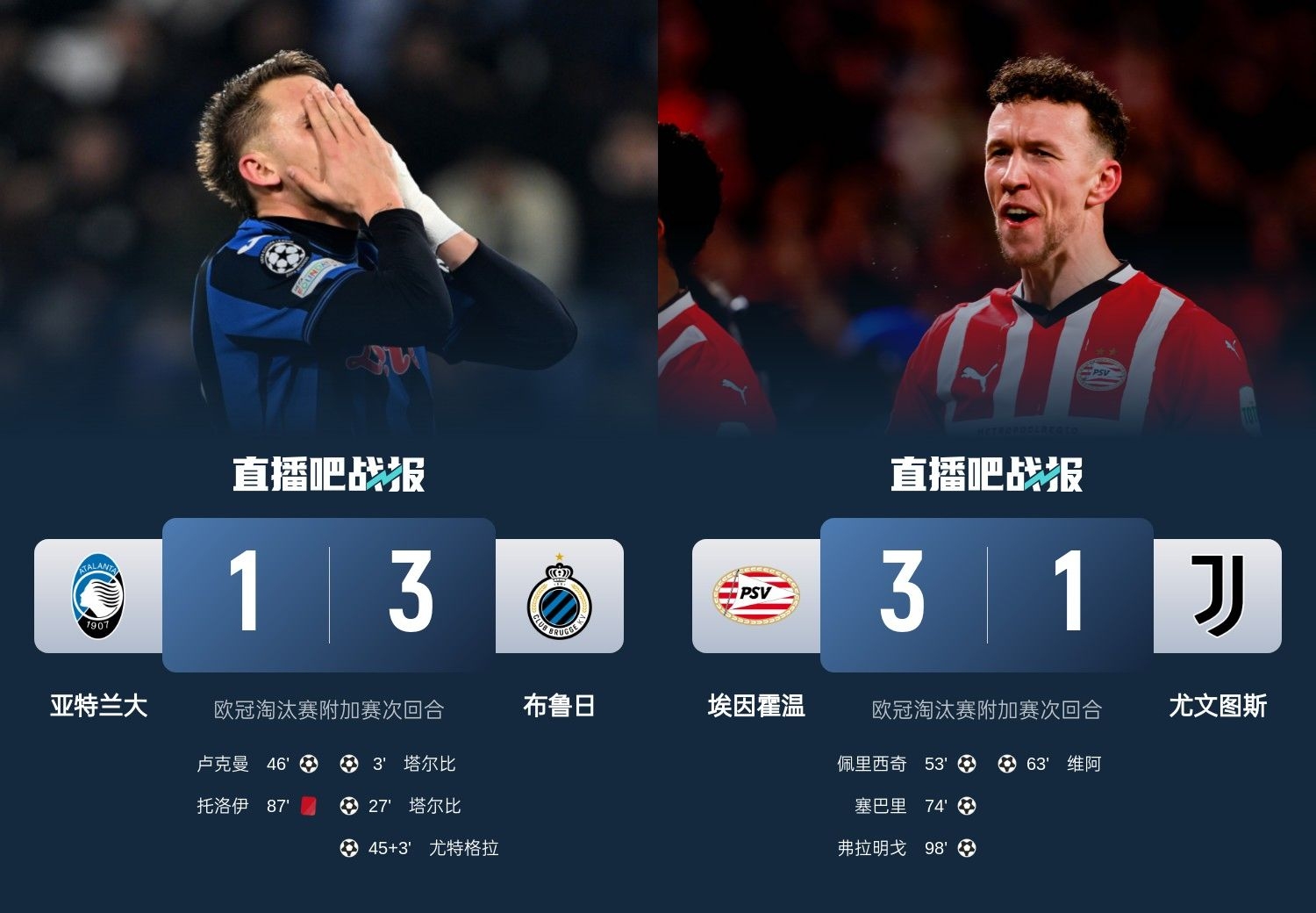 真是意甲拉垮？PSV淘汰尤文后3連敗，布魯日爆冷真藍(lán)黑后1勝難求